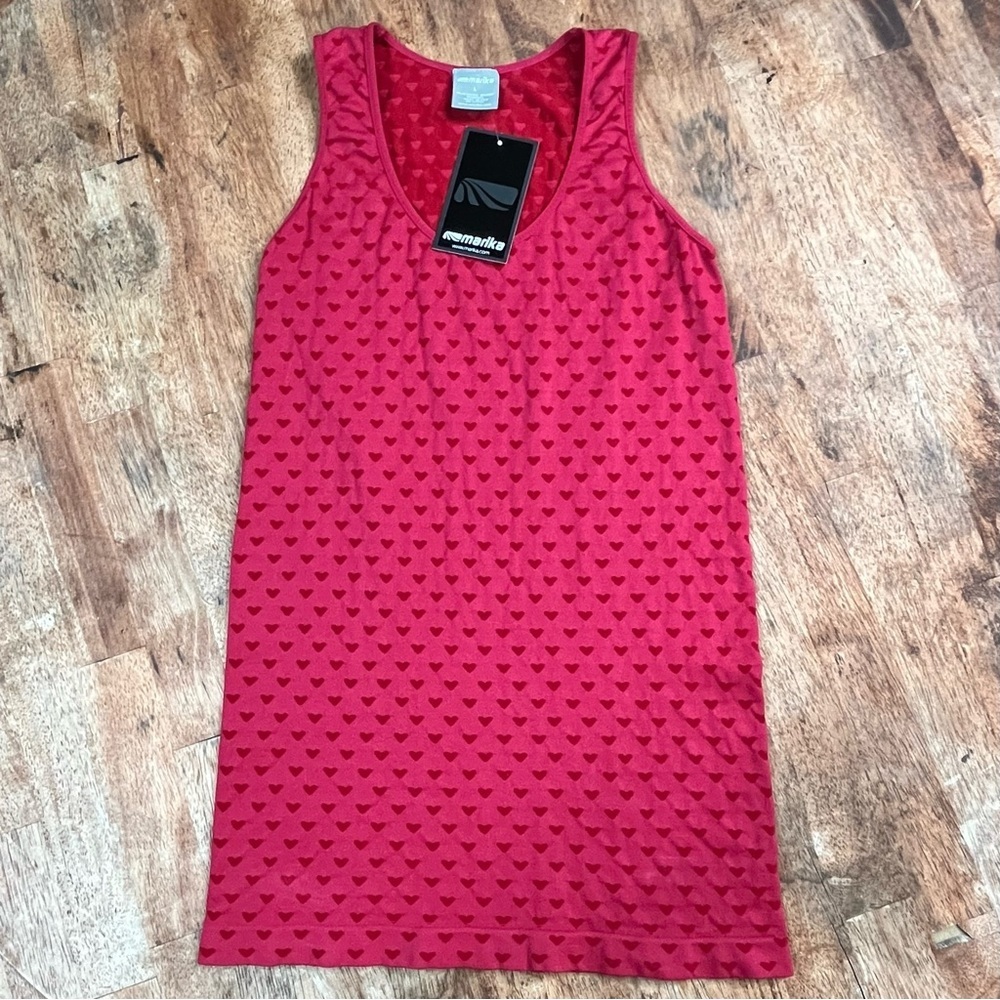 NWT Marika Stretch Workout Tank‎ Heart Pattern